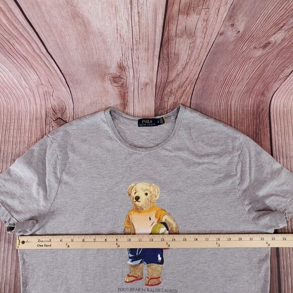Polo Ralph Lauren Mens Size XL Gray Beach Ball Bear Short Sleeve T-Shirt Tee - Picture 10 of 11